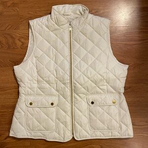 St. John's Bay Quilted Vest with Gold Details XL Cream